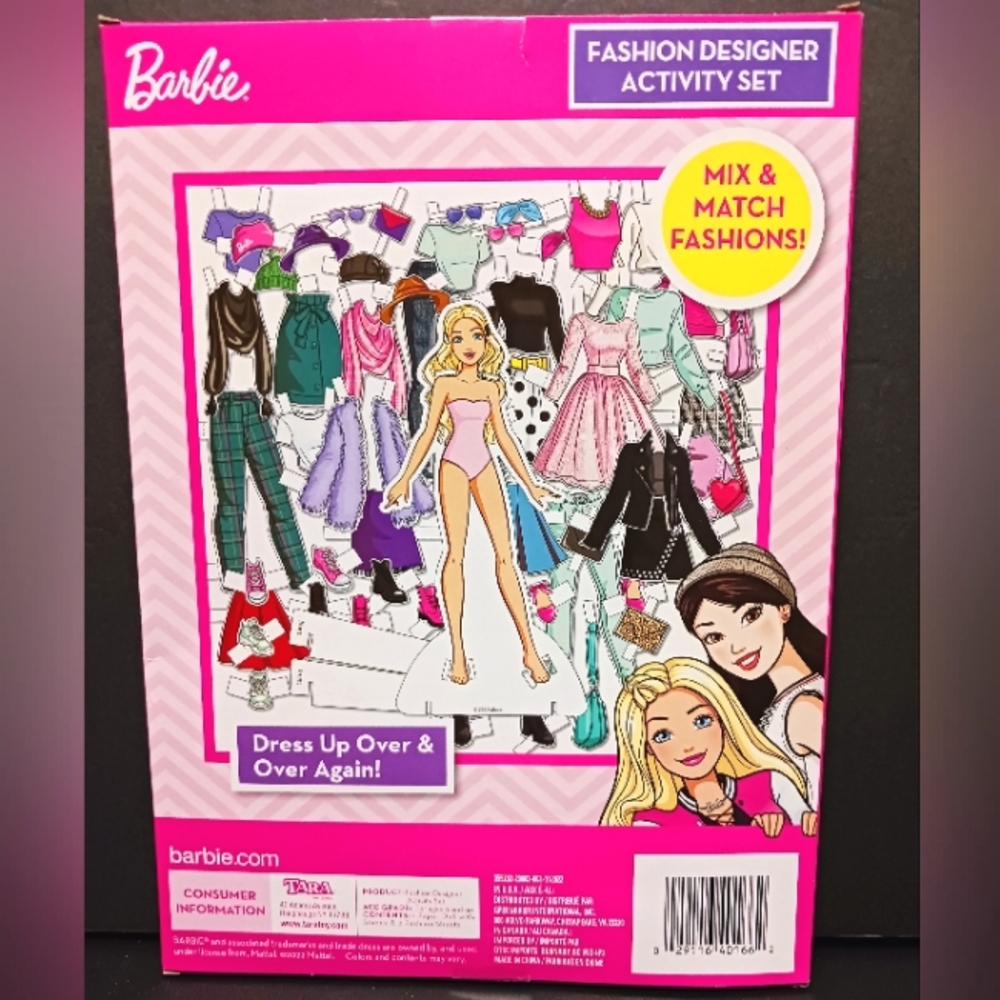 Barbie Fashion Designer Activity Set, 1 Paper Doll w/Stands 3 Fashion Sheets NEW - Picture 2 of 9